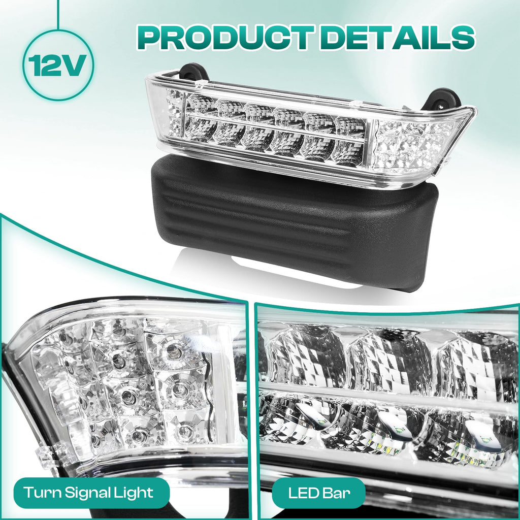 Drive-Up Club Car Precedent Led Head Light With Bumper Replacement Or Upgrade For 2004-Up Electric Golf Carts