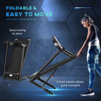 Soozier Folding Treadmill 1.5Hp 7.45 Mph Max Speed Electric Motorised Running Jogging Walking Machine W/ 12 Preset Programs And
