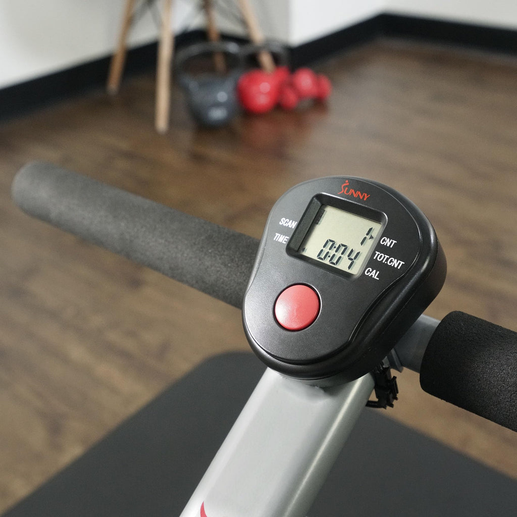 Sunny Health & Fitness Sf-Rw1205 Rowing Machine Rower With 12 Level Adjustable Resistance, Digital Monitor And 220 Lb Max Weight