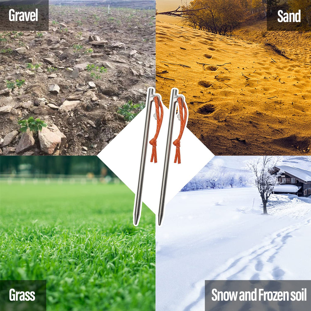 Tito Titanium Tent Pegs Stakes Lightweight Snowfield Grassland Heavy Duty Tent Nails For Outdoor Camping Hiking And Plant Suppor