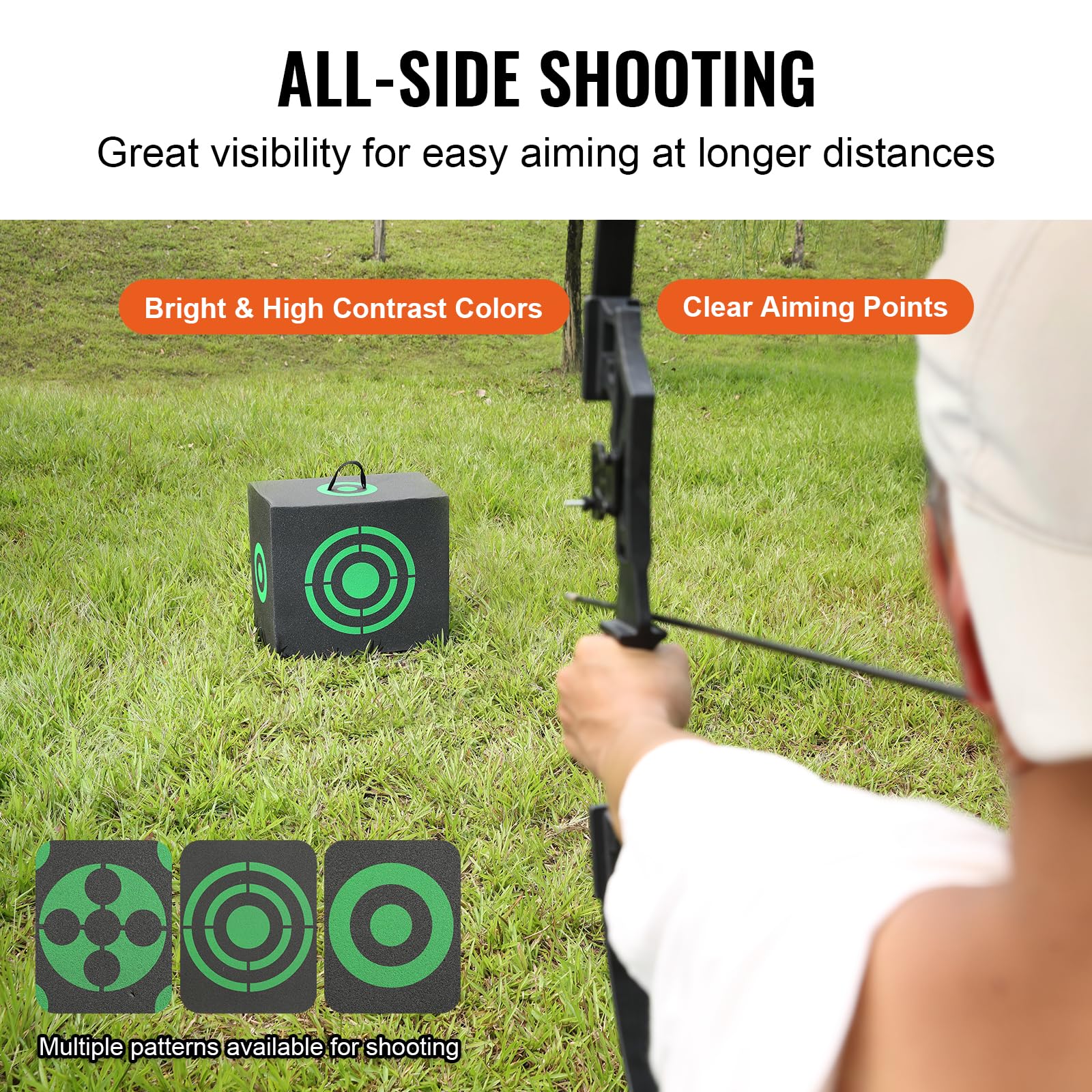 Vevor Archery Target, 16''X18'' All-Side Shotting Archery Arrow Target, Outdoor Portable Archery Target With Carry Handle, Easy