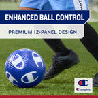 Champion Playmaker Soccer Ball (Size 5, Black/White) - 12-Panel Design, Enhanced Control, Durable TPU Cover & Butyl Bladder, for