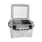 Plano Frost 21-Quart Hard Cooler, Includes Dry Basket, Small, White And Black, Durable, Insulated Ice Chest For Camping, Fishing