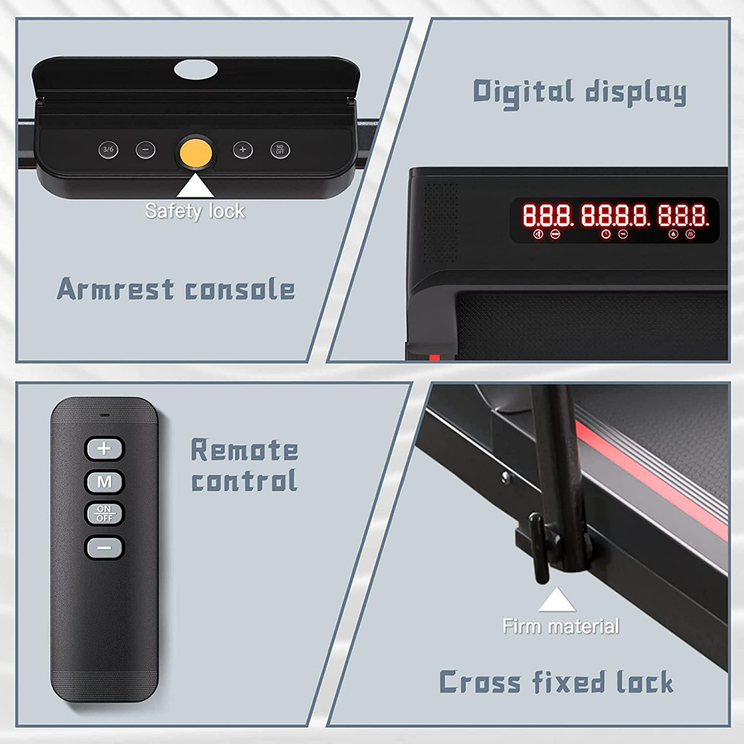 Sperax Treadmill-Walking Pad-Under Desk Treadmill-2 In 1 Folding Treadmill-Treadmills For Home-Black Red