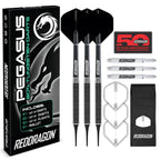 Red Dragon Pegasus Soft Tip: 20G - Tungsten Darts Set With White Stems, White Flights And Case