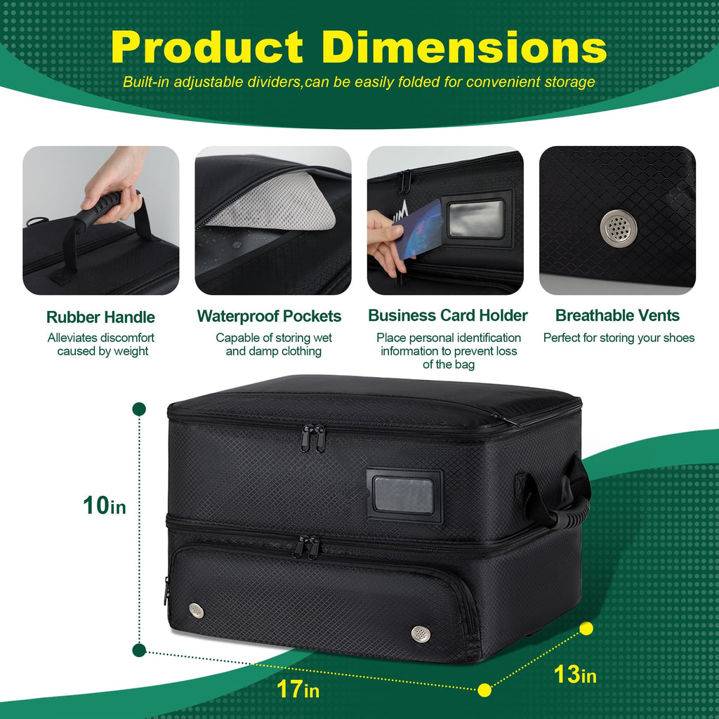 Himal Himal2 Layer Golf Trunk Organizer, Collapsible & Foldable Golf Travel Storage,Waterproof Car Golf Bag With Independent Ven