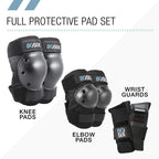 80Six Pad Set With Wristguards, Elbow Pads, And Knee Pads For Kids, Black, Junior - Ages 5+