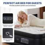Yssoa Twin Camping Air Mattress With Built-In Electric High-Speed Pump, 18 Bed Height, Blow Up Inflatable Airbed With Carrying B