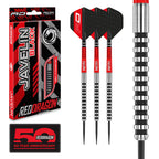 Red Dragon Javelin Black 24G Tungsten Darts Set With Flights And Stems