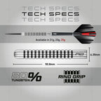 Red Dragon Sidewinder 25G Flightmaster - Tungsten Steel Darts Set With Flights And Shafts