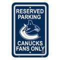 Fremont Die NHL Vancouver Canucks Team Sign, 12 x 18, Reserved Parking Sign