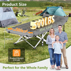 Slendor Camping Cot, Folding Camping Cots For Adults, Portable Sleeping Cot With Carry Bag, 1200D Double Layer Oxford, Camp Cot