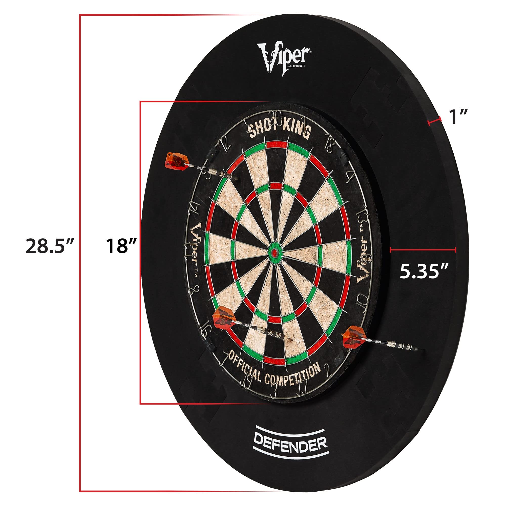 Viper By Gld Products Defender Dartboard Surround Wall Protector , Black