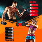 Combo Kettle Grip (Single) + Rubber Hex Dumbbell (Single) - 30Lbs - Red