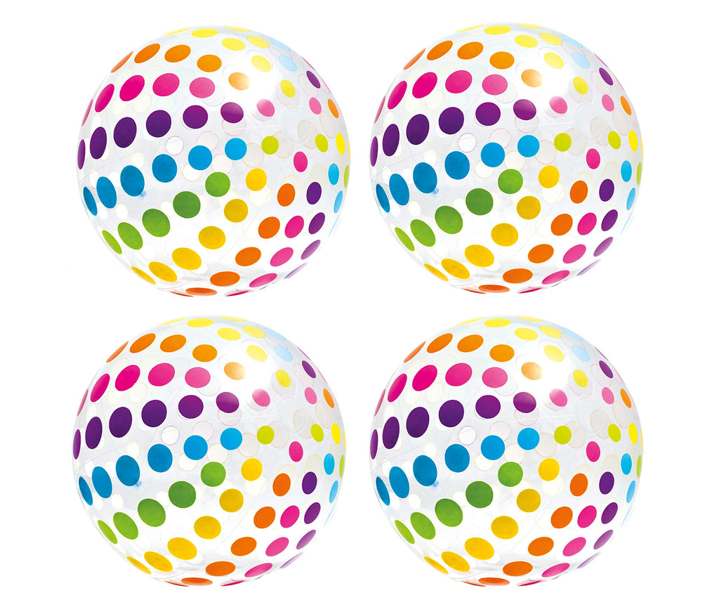 Intex 59065Ep Jumbo Inflatable Big Panel Colorful Giant Beach Ball (Set Of 4)