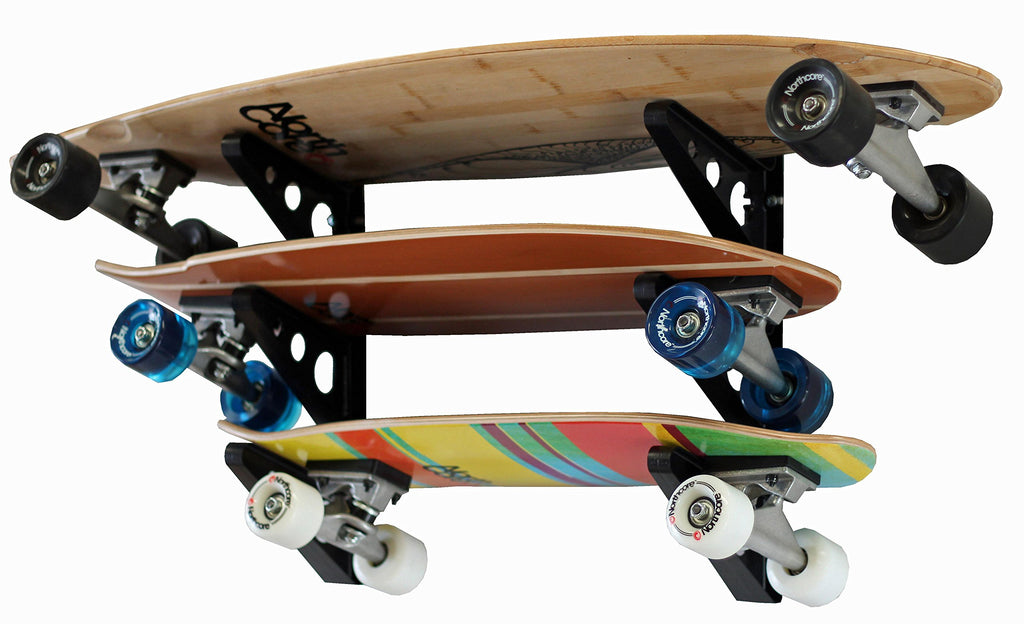 Storeyourboard Skateboard Rack, 3 Board Wall Storage Mount, Home And Garage