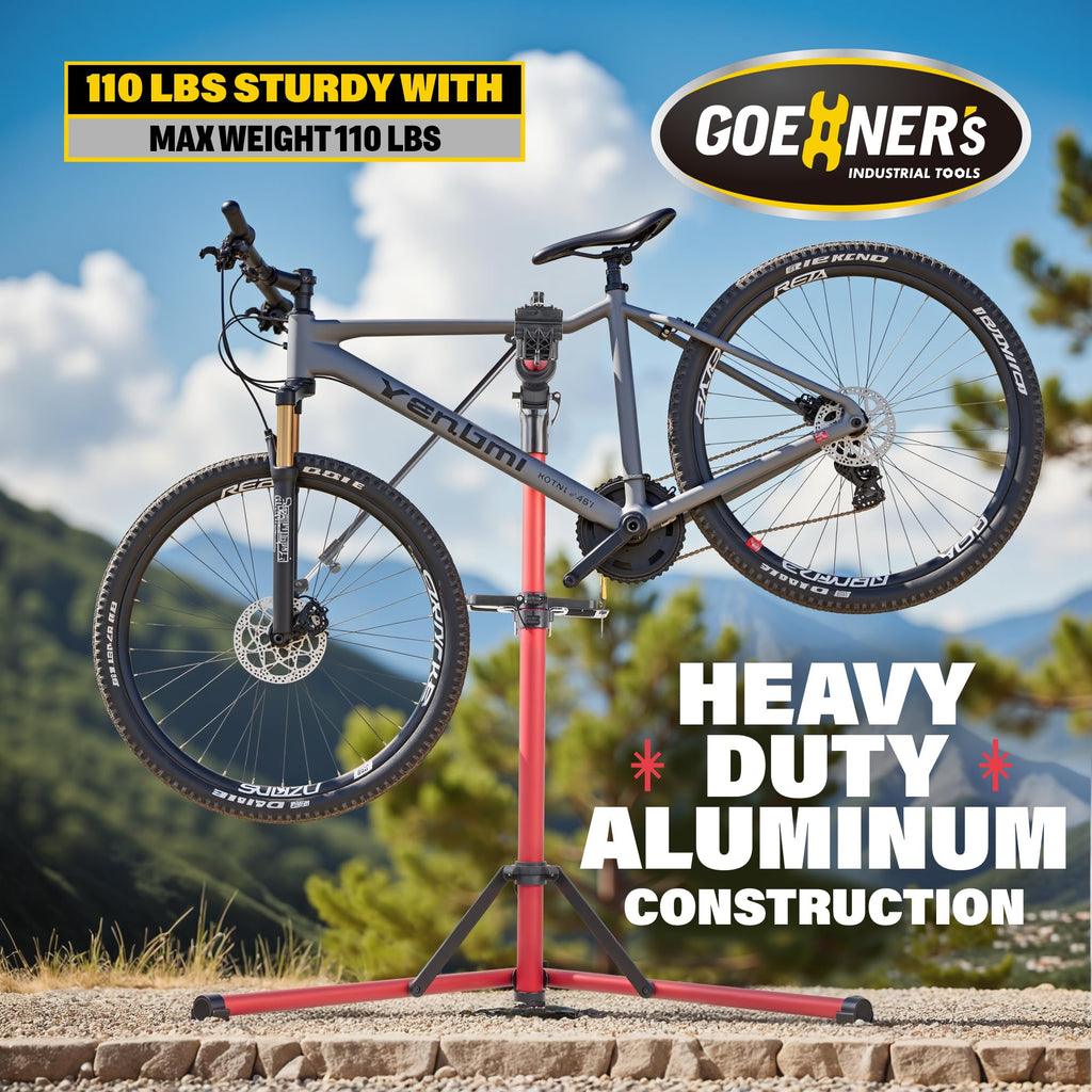 Goehner 'S Upgrade Ebike Repair Stand (Max 110 Lbs) - Portable Aluminum Bicycle Workstand For Electric, Mountain, And Road Bikes