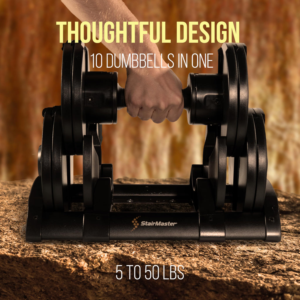 Core Fitness Adjustable Dumbbell Weight Set By Affordable Dumbbells - Space Saver - Dumbbells For Your Home
