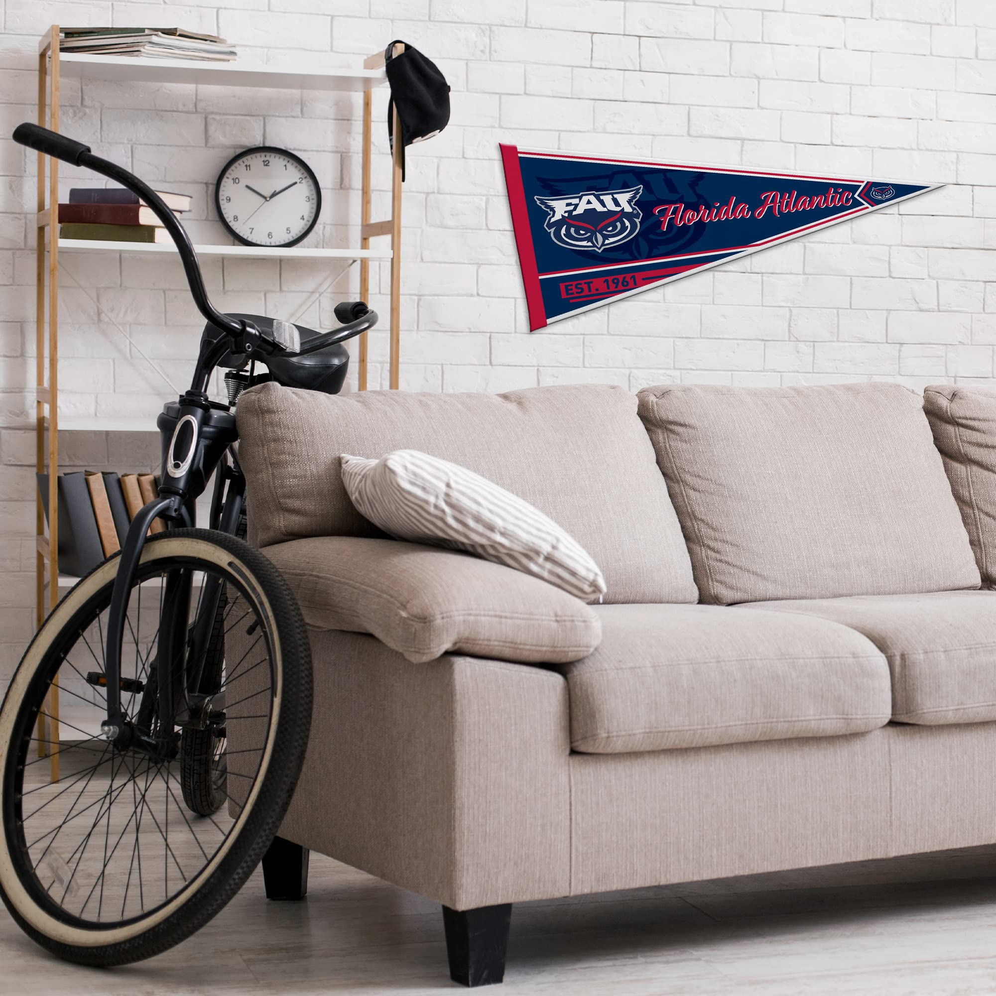 Rico Industries Ncaa Florida Atlantic Owls Classic 12'' X 30'' Felt Wall D  Cor Pennant - Great For Home/Bed Room/Man Cave D  Co