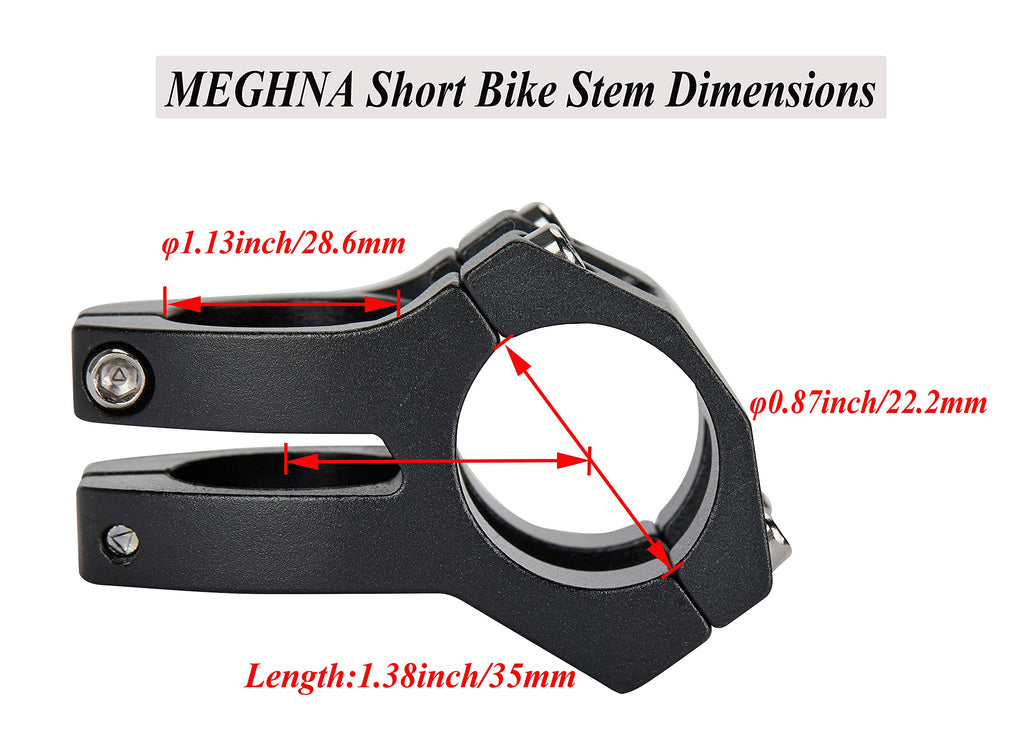 Meghna Mtb Short Bike Stem F22.2Mm Mountain Bike Handlebar Stem 35Mm For Most Bike Road Bike Mtb Bmx