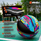 AND1 Ultra Grip Basketball: Official Regulation Size 7 (29.5 inches) Rubber- Deep Channel Construction Streetball, Made for Indo