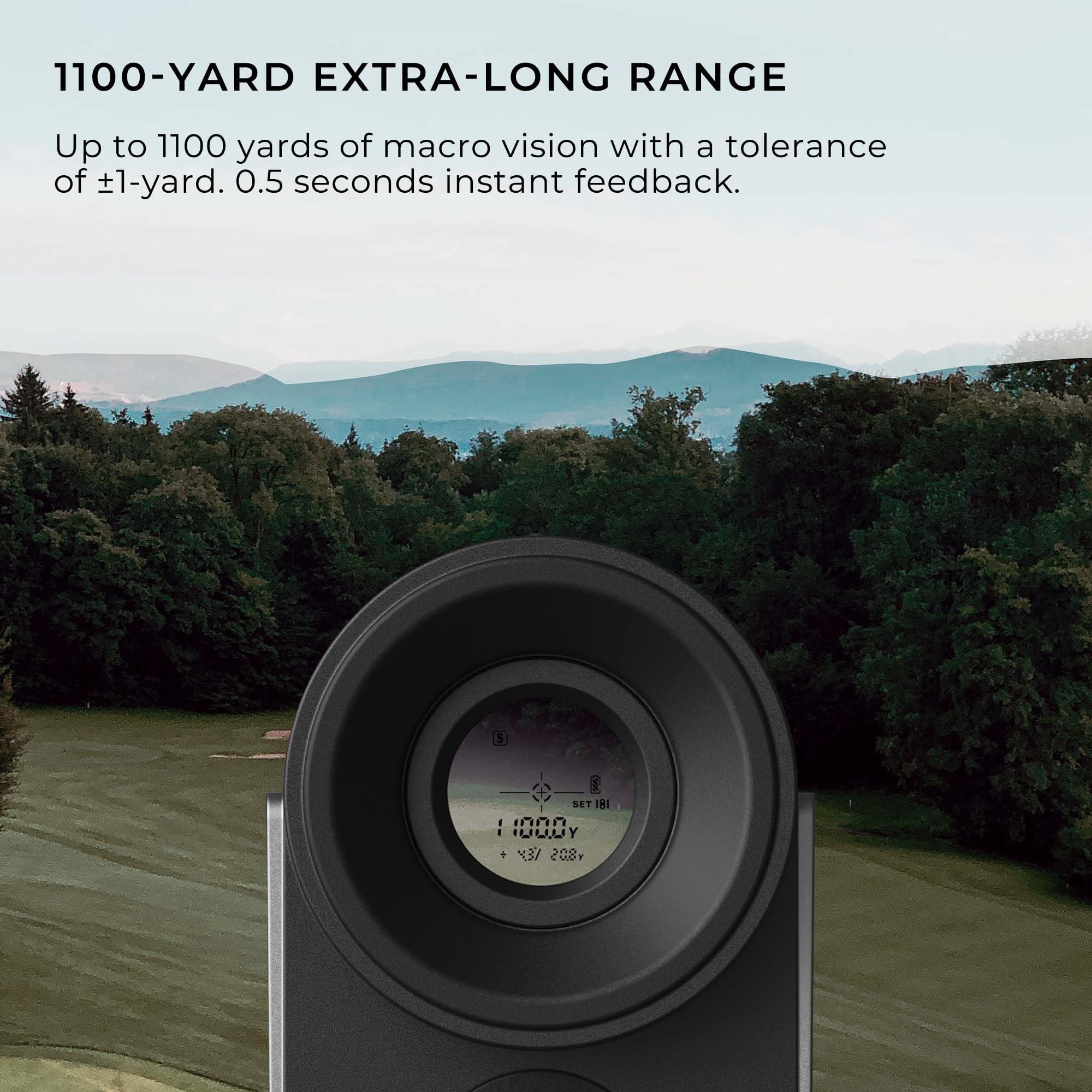 Hoto Golf Rangefinder With Slope, 1100-Yard Range, 6X Magnification, Flag Lock, Silicone Eyepiece, Real-Time Measurements, Magne