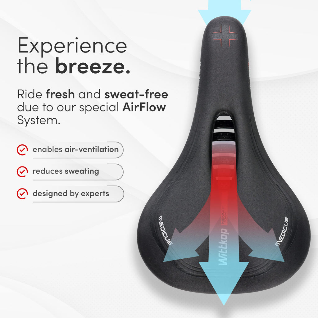 Wittkop Bike Seat [Trekking] For Men & Women, Waterproof Bike Saddle With Innovative 5-Zone-Concept - Exercise Bicycle Saddle -