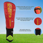Malaga Soccer Shin Guard with Adjustable Straps-Red - Vizari Sports