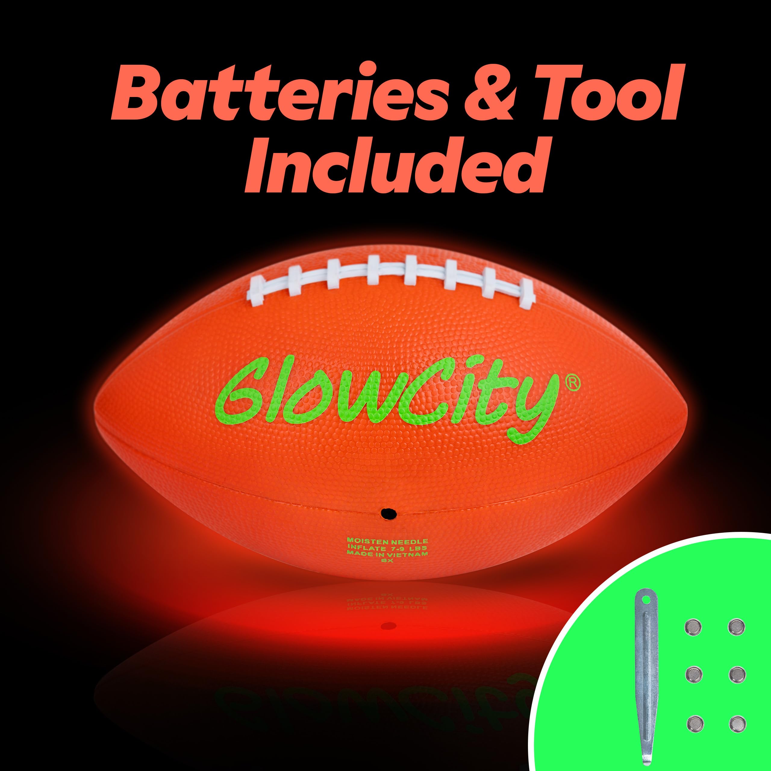 Glowcity Glow In The Dark Football - Light Up, Youth Size Footballs For Kids - Led Lights And Pre-Installed Batteries Included