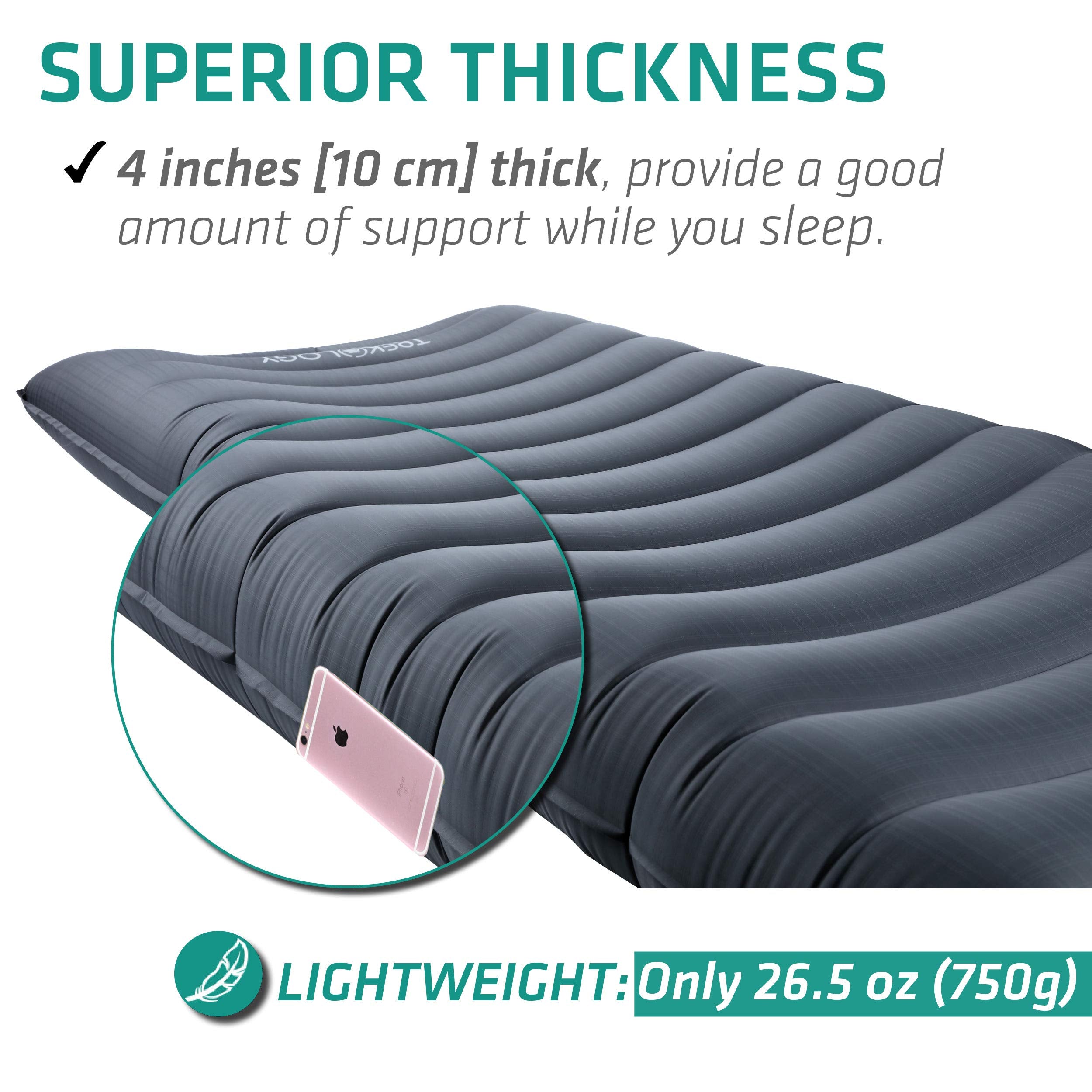 Trekology Ul80 Ultralight Inflatable Backpacking Sleeping Pad For Camping