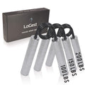 Logest Metal Hand Grip Set, 100Lb-200Lb 3 Pack No Slip Heavy-Duty Grip Strengthener With Gift Box, Great Wrist & Forearm Hand Ex