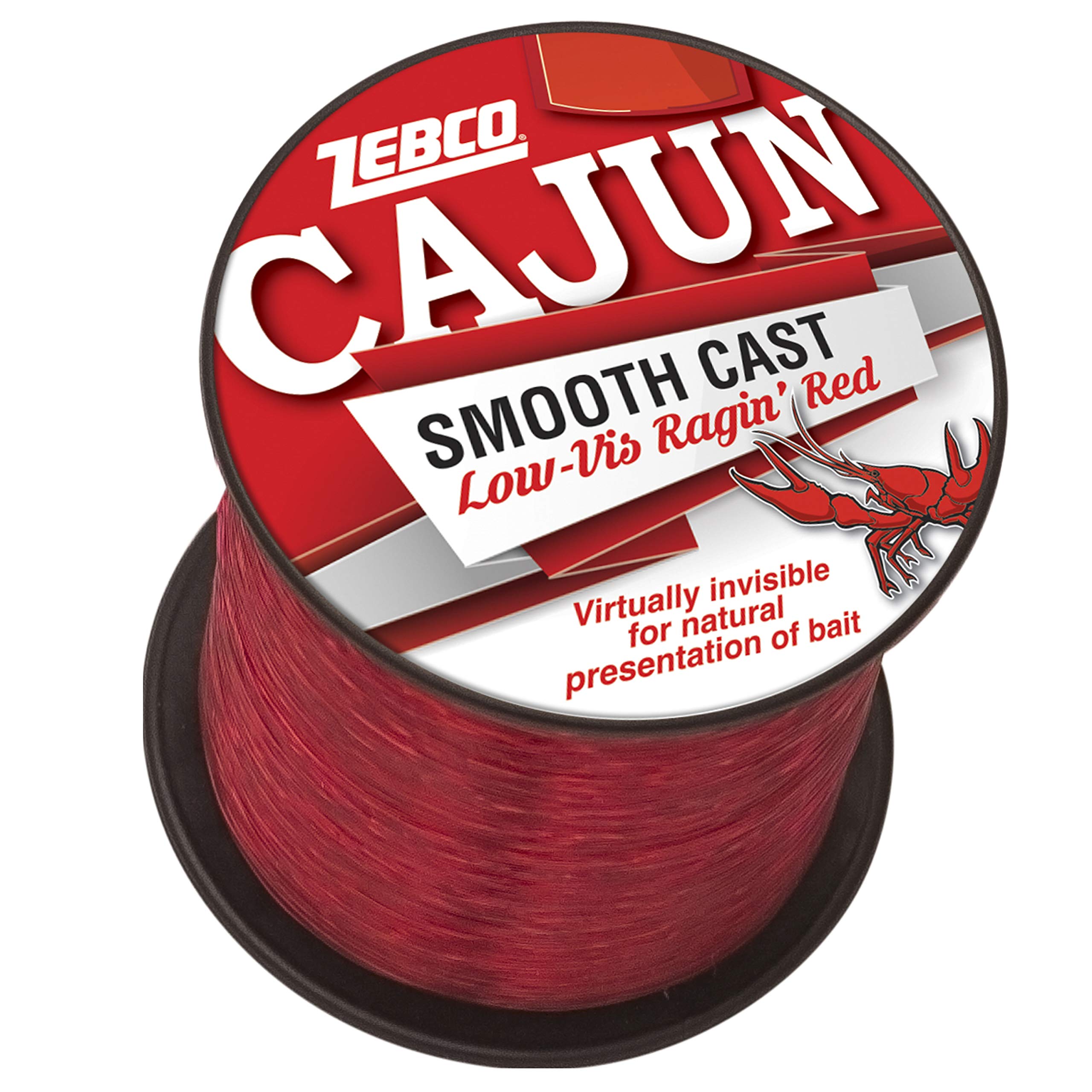 Zebco Cajun Smooth Cast Monofilament Fishing Line, Low-Vis Ragin Red Quarter Pound Spool, 275-Yards, 50-Pound, Virtually Invisib