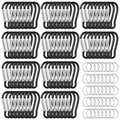 Yaocom 200 Pcs 1.8 Bulk 100 Aluminum Clip Keychains with 100 Keyrings Metal Mini Spring Snap Hooks for Camping Hiking Traveling 