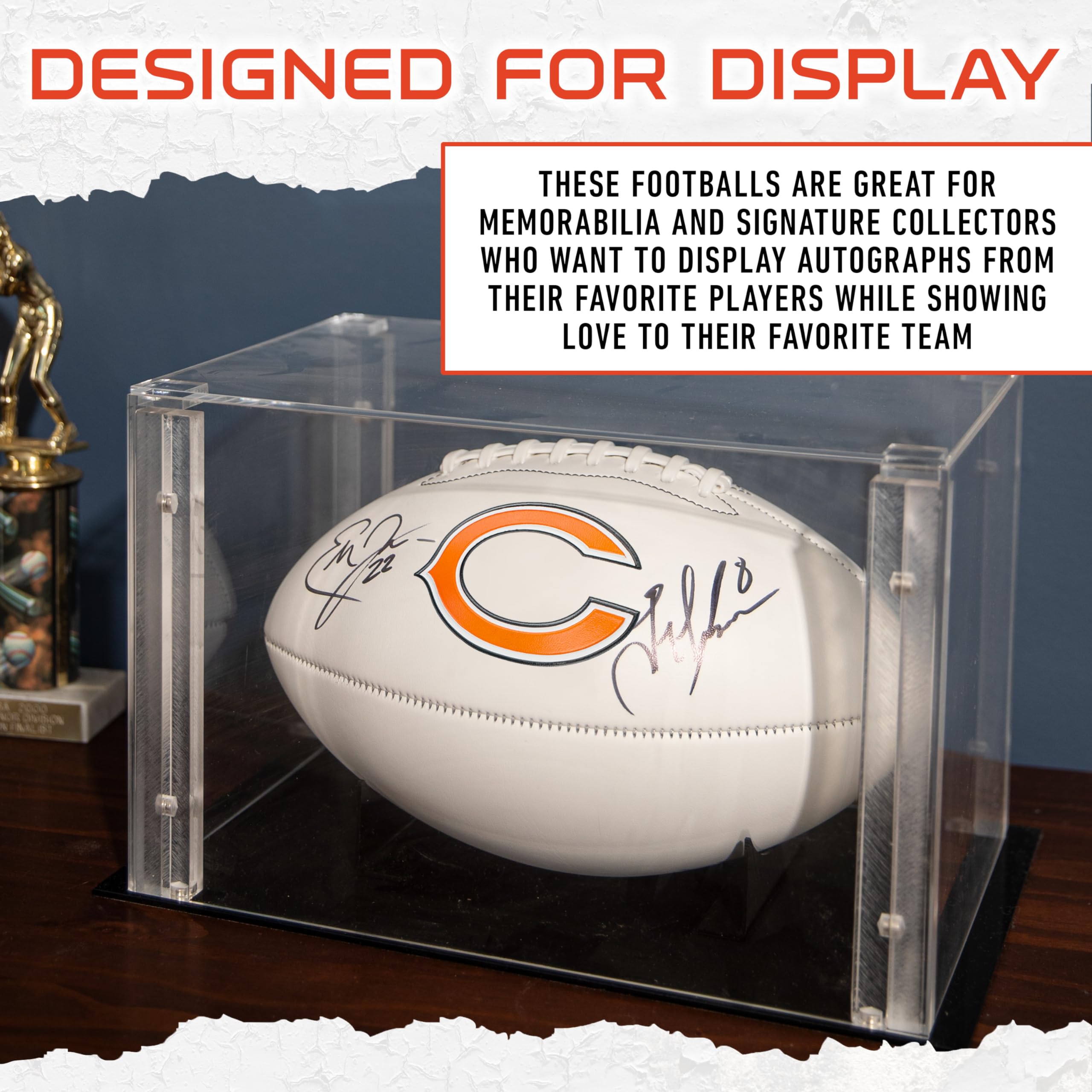 Franklin Sports Nfl Chicago Bears Autograph Football - Official Size White Panel Souvenir Football For Autographs + Signatures -