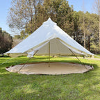 Latourreg Outdoor Luxury Waterproof 3M/4M/5M/6M Oxford Bell Tent With Zipped Detachable Groundsheet (White Oxford Cloth, 4M Bell
