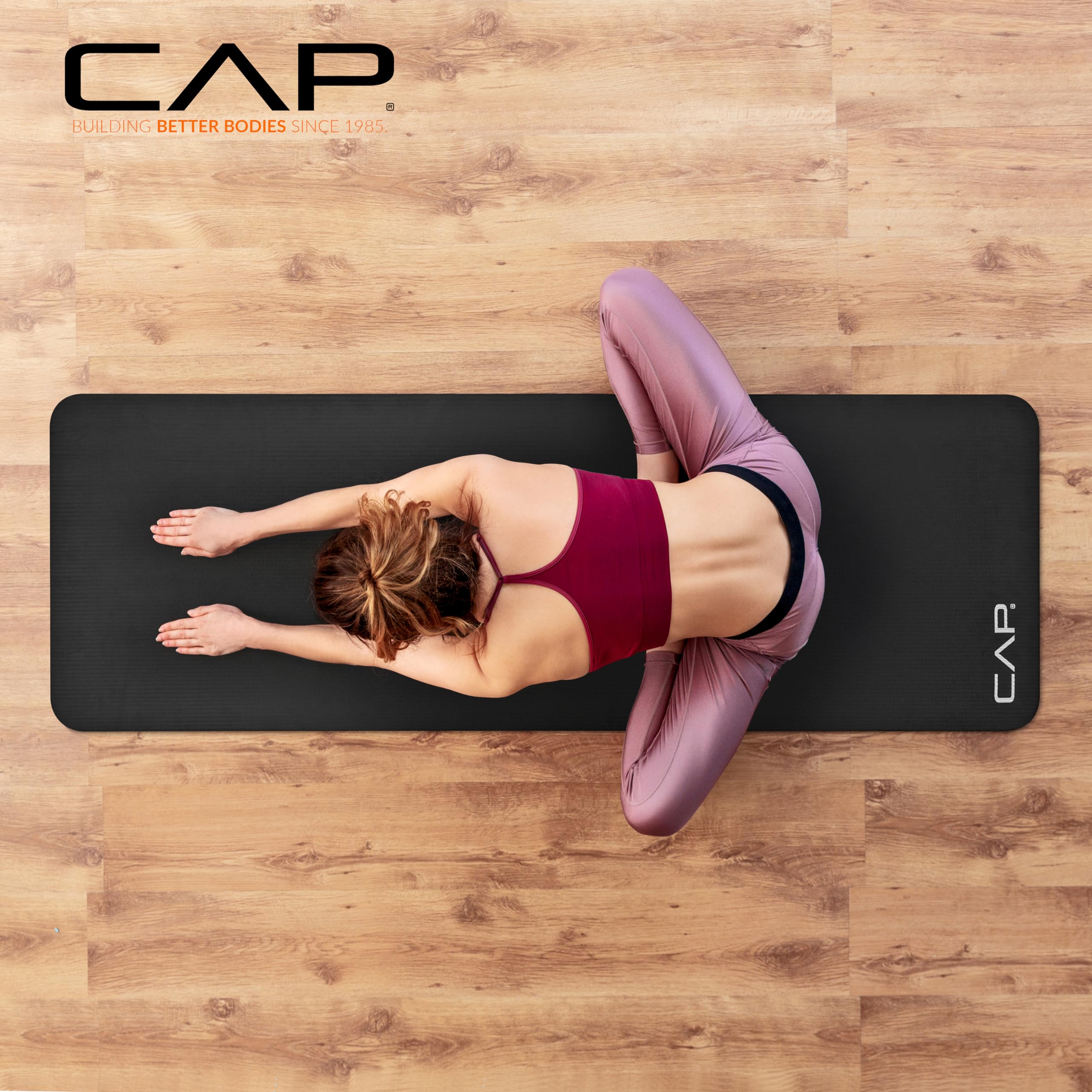 Cap High Density Exercise Mat With Strap, 74''X24''X1 - Blue