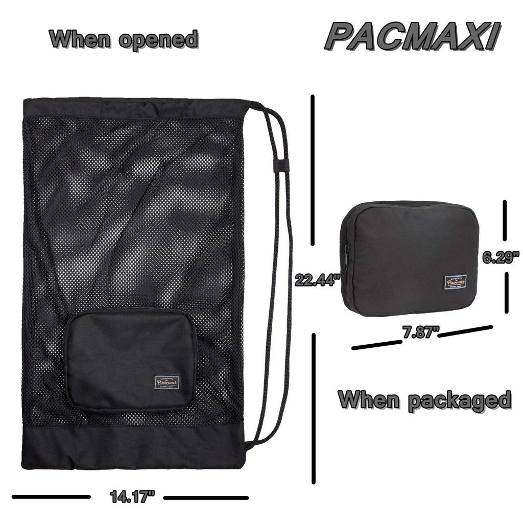 Pacmaxi Snorkeling Gear Bag, Shoulder Strap Mesh Draw Bag For Scuba, Snorkel, Swim, Can Holds Diving Mask, Dry Top Snorkel, Trek