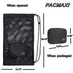 Pacmaxi Snorkeling Gear Bag, Shoulder Strap Mesh Draw Bag For Scuba, Snorkel, Swim, Can Holds Diving Mask, Dry Top Snorkel, Trek