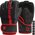 RDX MMA Gloves Grappling Sparring, Pre-Curved Mixed Martial Arts Mitts Men Women Boxing Gloves, Maya Hide Leather Kara Cage Figh