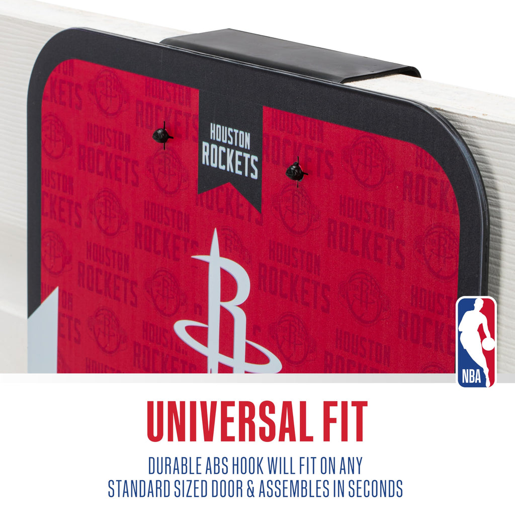 Franklin Sports Nba Houston Rockets Mini Over The Door Basketball Hoop - Kids Indoor Mini Hoop With Ball - Nba Fan Shop Toy For