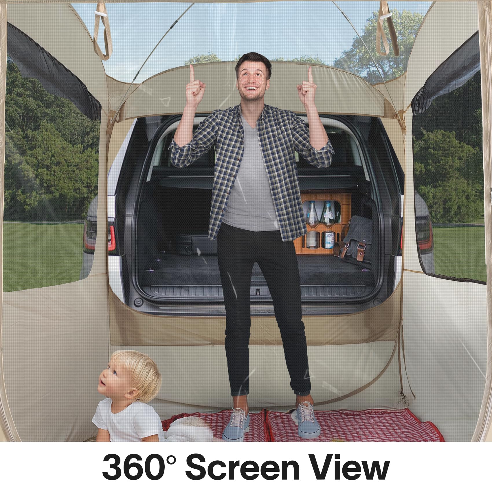 Alvantor Pop Up Screen House, 4 In 1 Outdoor Camping Tent,6'X6'Screen Room With Mosquito Netting &Waterproof Pvc, Pvc Clear Top