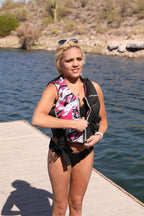 Airhead Womens Camo Cool Neolite Flex Kwik-Dry Life Jacket, Us Coast Guard Approved Pink Small