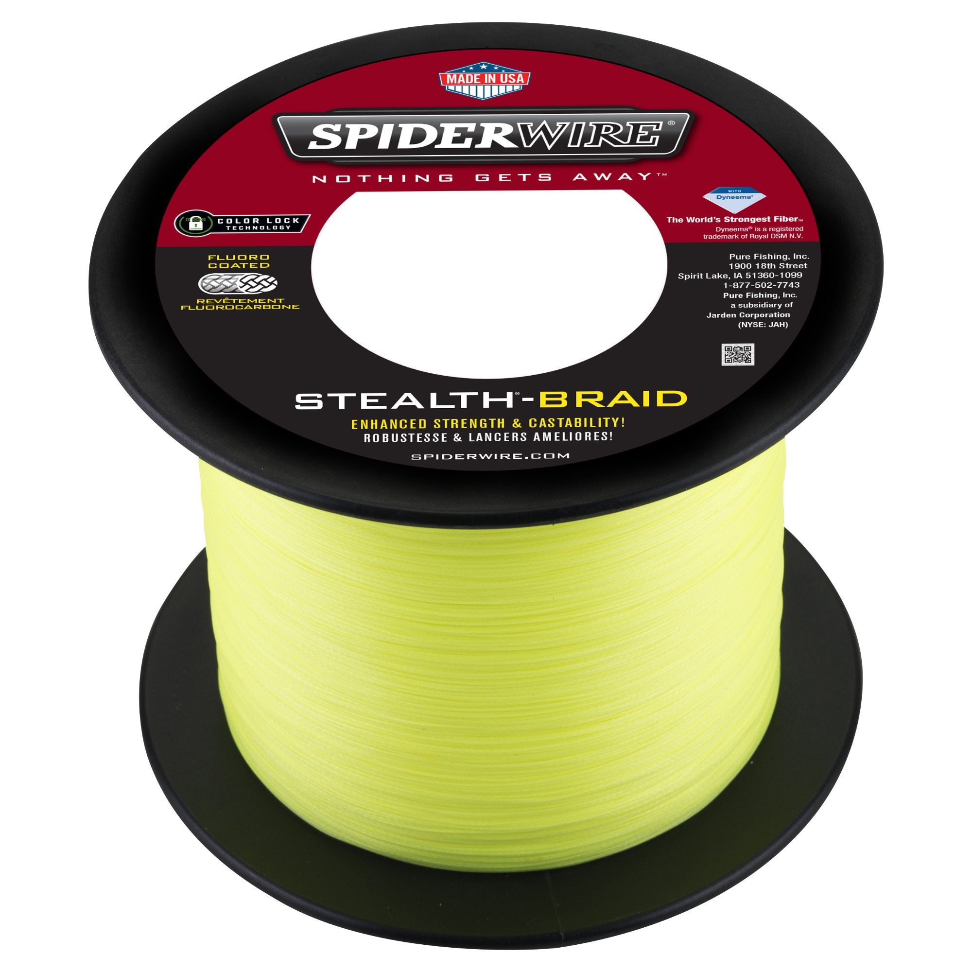 Spiderwire Stealth Superline, Hi-Vis Yellow, 150Lb | 68.0Kg, 1500Yd | 1371M Braided Fishing Line, Suitable For Freshwater And Sa