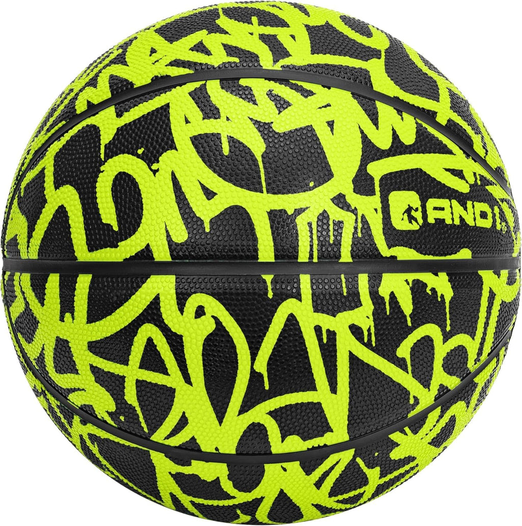 AND1 Fantom Graffiti Basketball: Official Regulation Size 7 (29.5 inches) - Deep Channel Construction Streetball, Made for Indoo