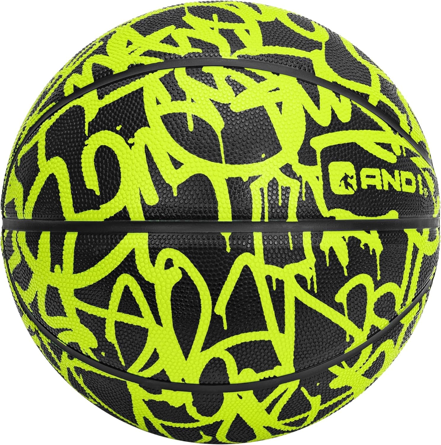 AND1 Fantom Graffiti Basketball: Official Regulation Size 7 (29.5 inches) - Deep Channel Construction Streetball, Made for Indoo