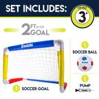 Franklin Sports Kids Mini Soccer Goal Sets - Backyard + Indoor Mini Net And Ball Set With Pump - Portable Folding Youth Soccer G