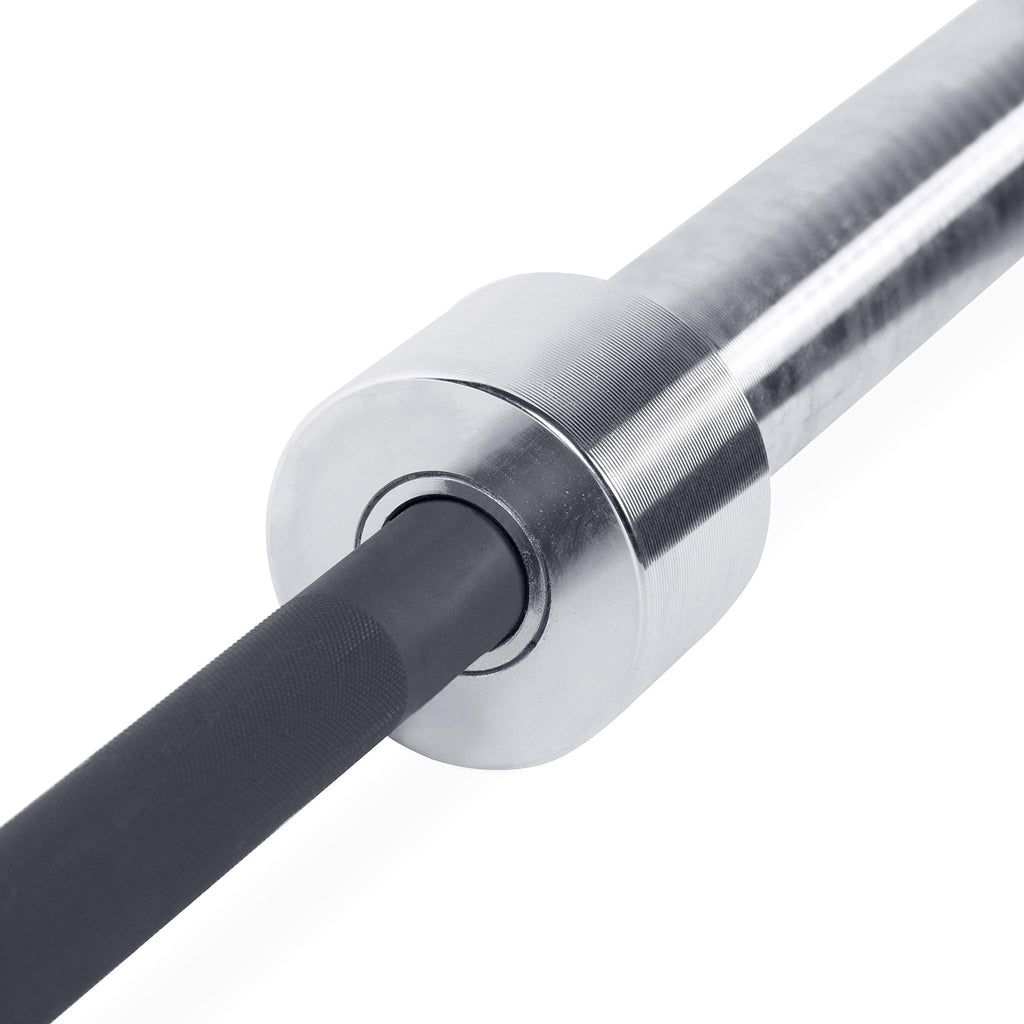 Cap Barbell The Beast Olympic Bar  For Weightlifting And Power Lifting, The Beast - Black/Chrome, No Center Knurl, 7' Olympic, (