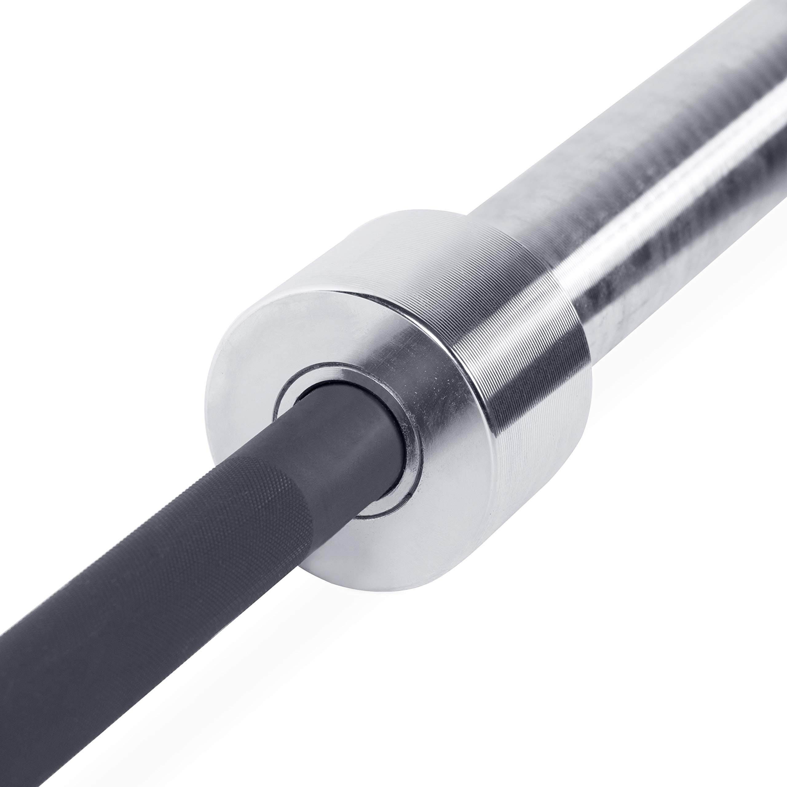 Cap Barbell The Beast Olympic Bar  For Weightlifting And Power Lifting, The Beast - Black/Chrome, No Center Knurl, 7' Olympic, (