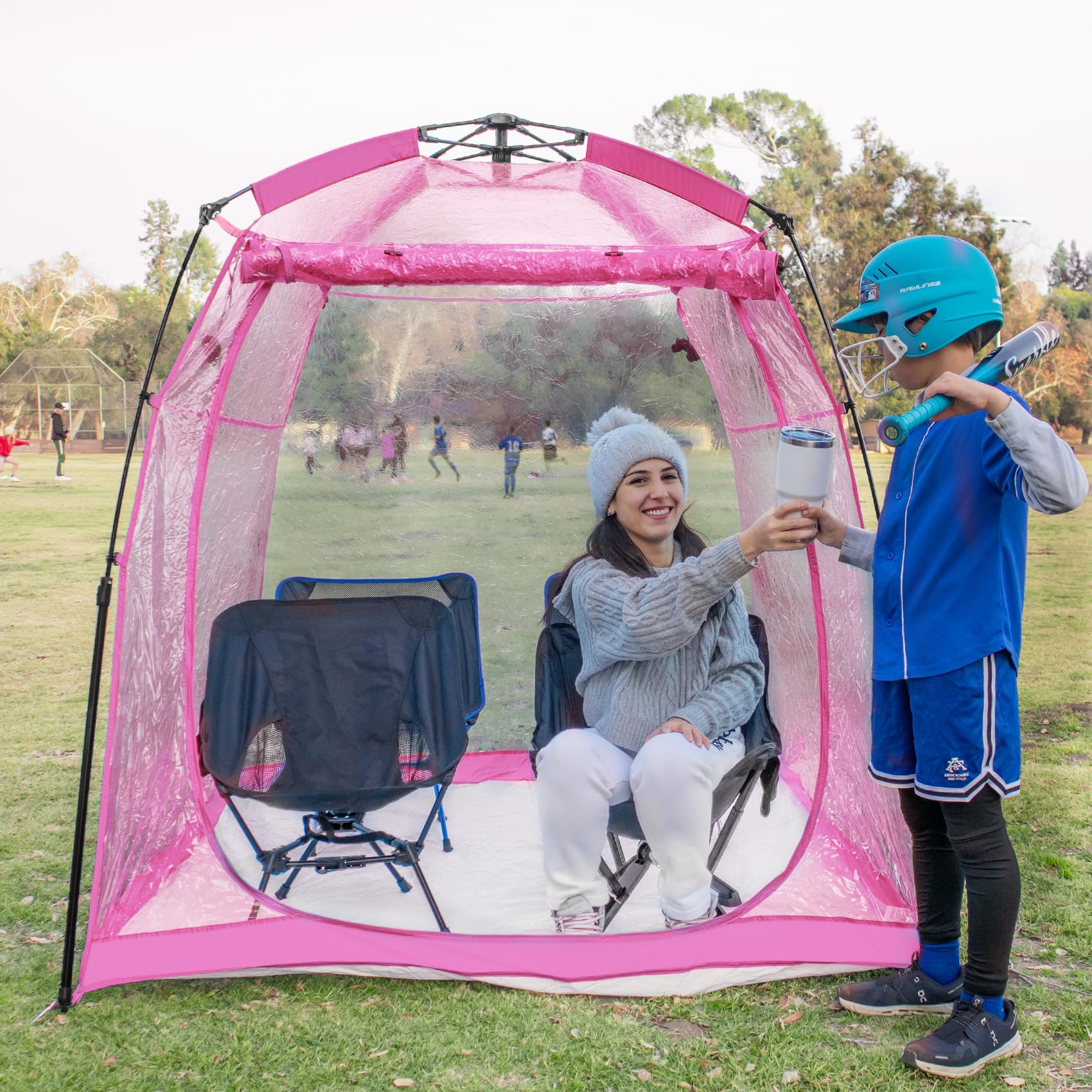 All Weather Proof Pod Sports Tent,Outdoor Weather Tent Sports Pod Instant Shelter with Sealed Floor,MultiPod Screen Room with Ca