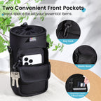 Nuovoware Water Bottle Carrier Bag, 40 Oz Bottle Pouch Holder, Adjustable Shoulder Hand Strap 2 Pocket Sling Neoprene Sleeve Spo